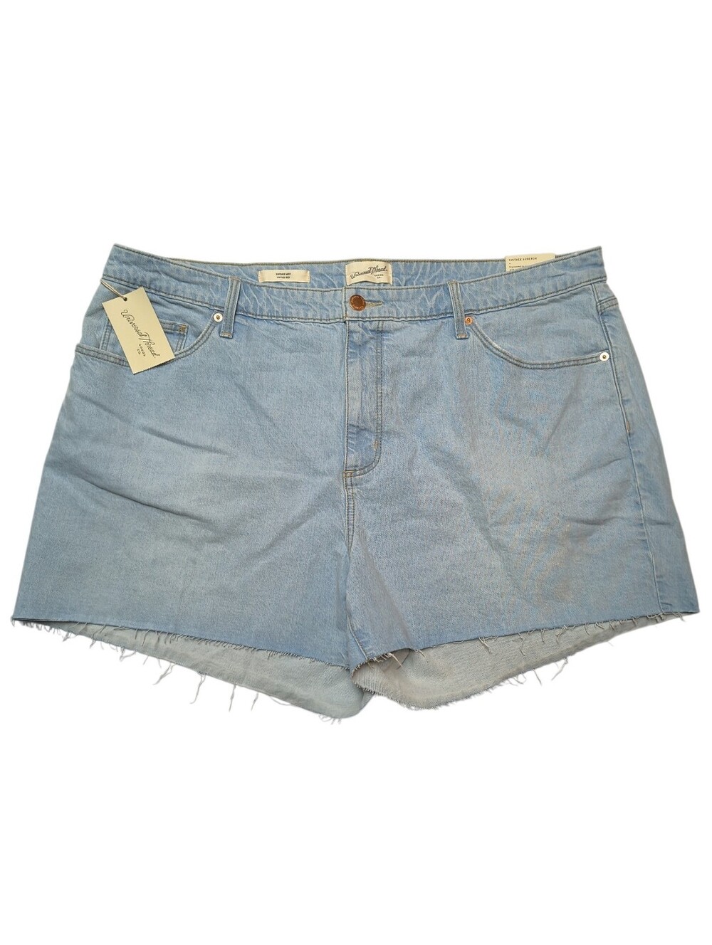 NWT Universal Thread "Vintage Midi" Light Blue Denim Cutoff Shorts Size 22W